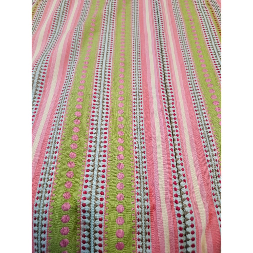 Calico Corners oversized windows drape panel‎ chanda stripe pink green 100x80